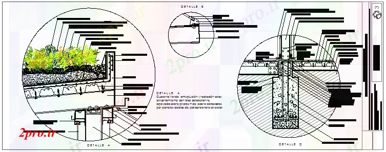 دانلود نقشه جزئیات ساخت و ساز طراحی جزئیات پوشش باغ  طراحی (کد58355)