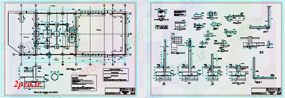 دانلود نقشه جزئیات ساخت و ساز ساختمان از کارخانه فلوتاسیون مواد معدنی طراحی (کد58378)