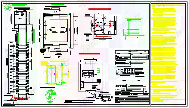 دانلود نقشه  جزئیات آسانسور و   طراحی  طراحی (کد58387)
