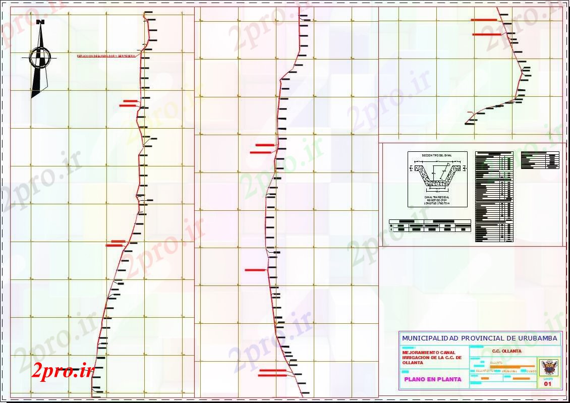 دانلود نقشه جزئیات ساخت و ساز پروژه کانال (کد58399)