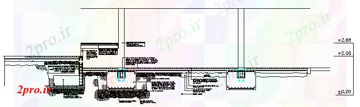 دانلود نقشه جزئیات ساخت و ساز جزئیات اتصال ستون با طراحی زمین (کد58400)
