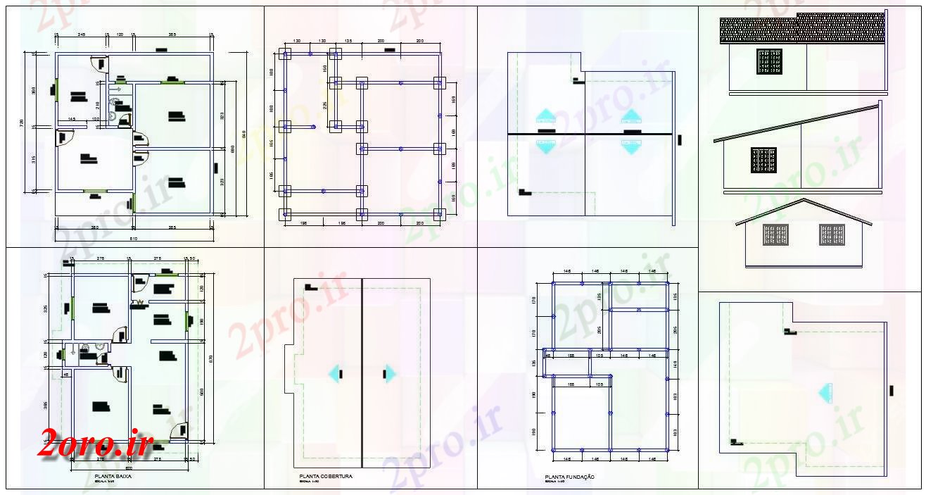 دانلود نقشه جزئیات داخلی طرحی یک ساختمان (کد58405)