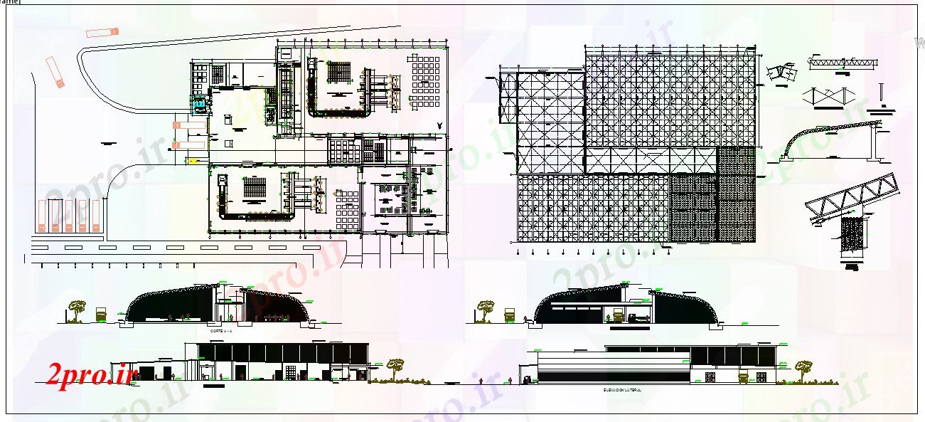 دانلود نقشه ساختمان دولتی ، سازمانی ساختمان دولتی 55 در 75 متر (کد58418)