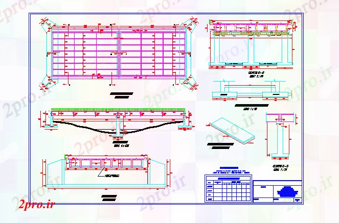 دانلود نقشه جزئیات معماری وسایل نقلیه  پل (کد58421)