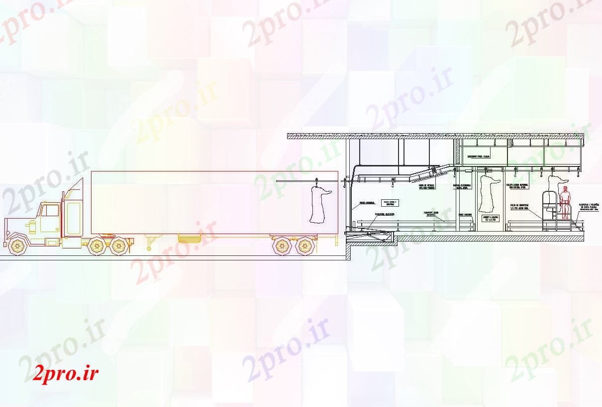 دانلود نقشه جزئیات ساخت و ساز جزئیات ریل برای ورود جوراب ساق بلند سر و جعبه بازرسی (کد58446)