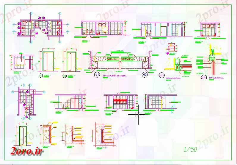 دانلود نقشه جزئیات ساخت و ساز جزئیات حمام عمومی (کد58463)