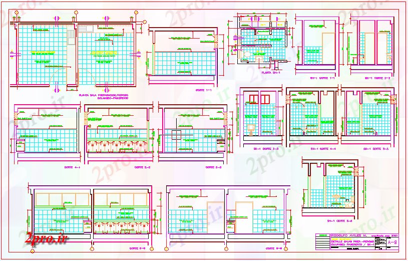 دانلود نقشه جزئیات ساخت و ساز گوارش اتاق آماده سازی (کد58487)