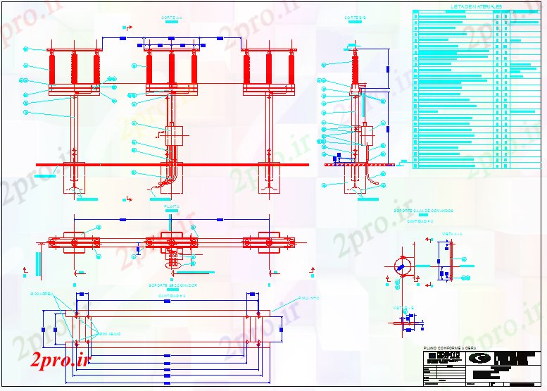 دانلود نقشه جزئیات ساخت و ساز جزئیات مونتاژ (کد58511)