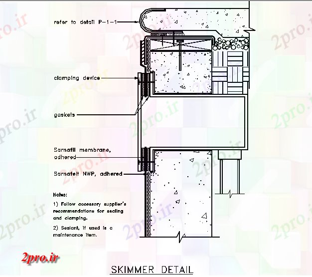 دانلود نقشه جزئیات ساخت و ساز جزئیات کفگیر (کد58593)