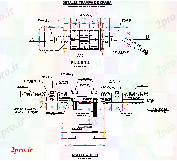 دانلود نقشه جزئیات ساخت و ساز Fattrap (کد58622)