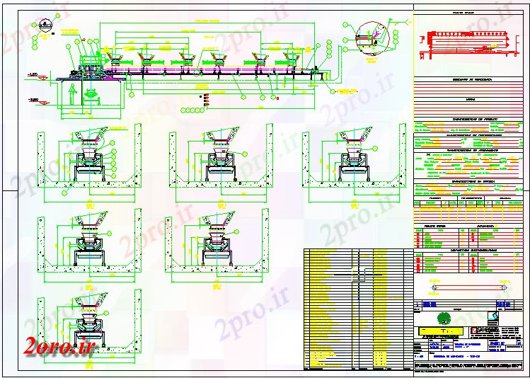 دانلود نقشه ماشین الات کارخانه ماشین آلات جزئیات با نما (کد58691)