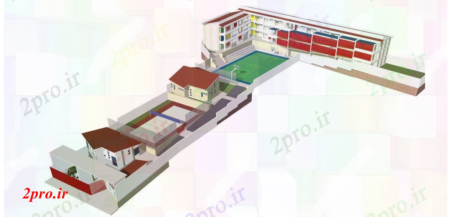 دانلود نقشه CENTRO EDUCATIVO SECUNDARIA 76 در 105 متر (کد58728)