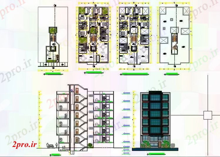 دانلود نقشه ساختمان اداری - تجاری - صنعتی departamentos Edificiode (کد58741)