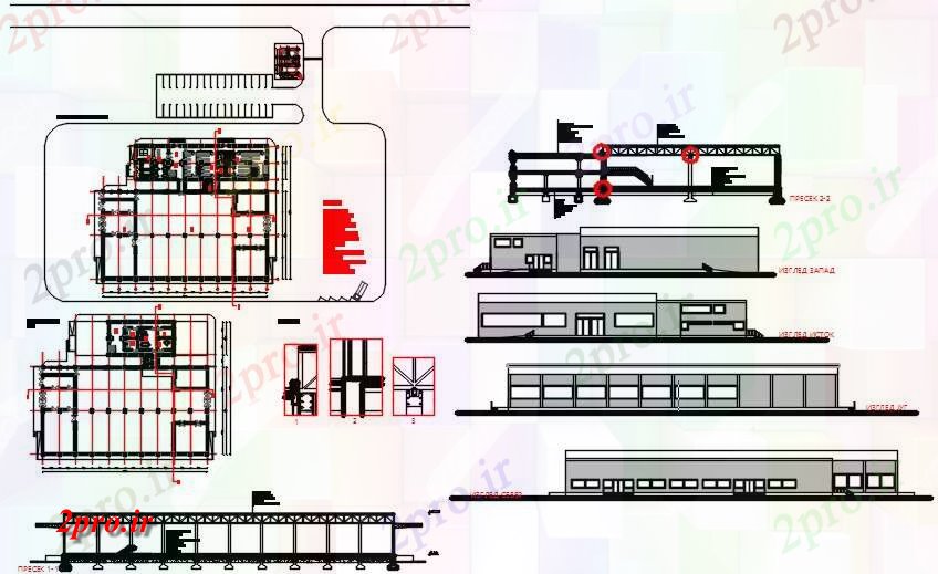 دانلود نقشه کارخانه صنعتی  ، کارگاه سالن صنعتی  (کد58744)