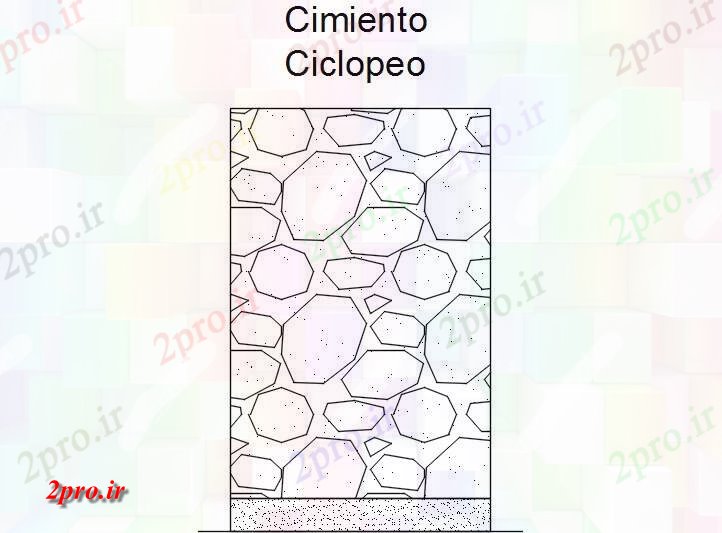 دانلود نقشه جزئیات معماری طراحی دیوار شن (کد58850)