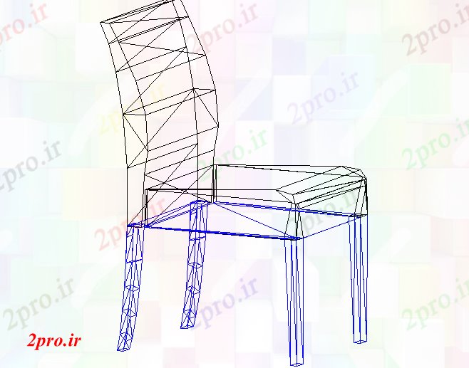 دانلود نقشه بلوک میز و صندلی تریدی از یک صندلی (2) (کد58861)