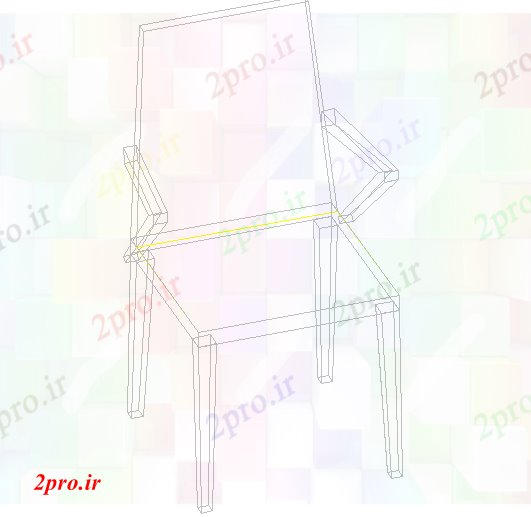 دانلود نقشه بلوک میز و صندلی تریدی از یک صندلی (4) (کد58862)