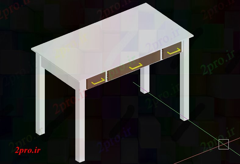 دانلود نقشه بلوک میز و صندلیمیز کار با زیر شلواری (کد58874)