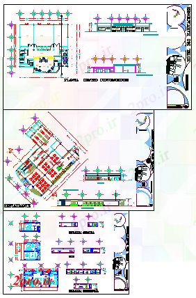 دانلود نقشه هتل - رستوران - اقامتگاه کنوانسیون هتل مرکز و رستوران طراحی 42 در 39 متر (کد58880)