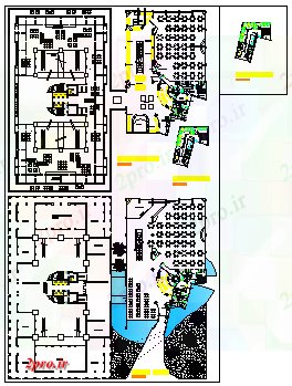 دانلود نقشه هتل - رستوران - اقامتگاه طرحی پیشنهادی رستوران و کازینو طراحی 80 در 89 متر (کد58892)