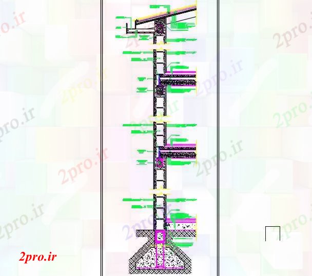 دانلود نقشه جزئیات ساخت و ساز نمای برش (کد58938)