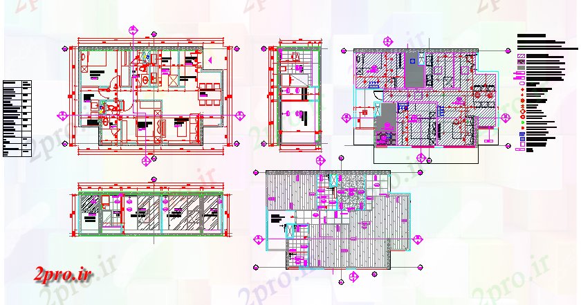 دانلود نقشه مسکونی  ، ویلایی ، آپارتمان  آپارتمان نمونه طرحی و جزئیات نما مقطعی فعال (کد58961)