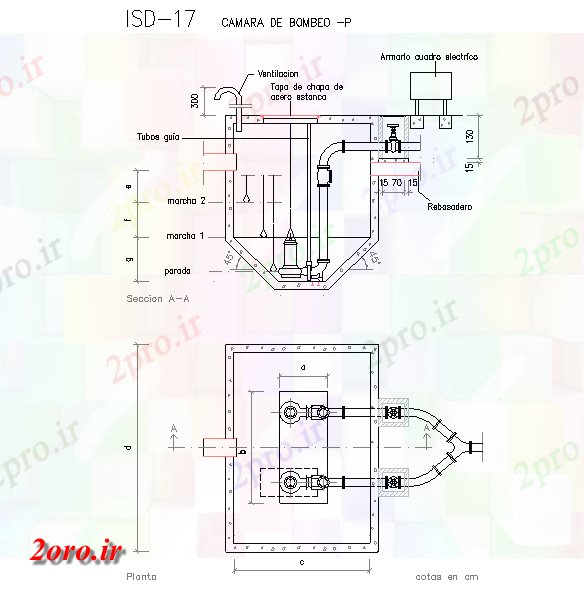 دانلود نقشه جزئیات ساخت و ساز جزئیات خوبی و پمپاژ (کد58973)