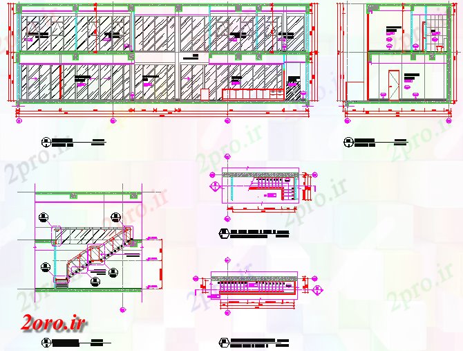 دانلود نقشه خانه های کوچک ، نگهبانی ، سازمانی - پنت هاوس نماات را با اطلاعات راه پله 9 در 22 متر (کد59041)