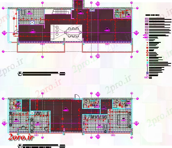 دانلود نقشه خانه های کوچک ، نگهبانی ، سازمانی - جزئیات برق از پنت هاوس 9 در 22 متر (کد59042)