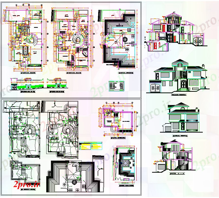 دانلود نقشه خانه های کوچک ، نگهبانی ، سازمانی - پروژه ویلایی 10 در 16 متر (کد59100)