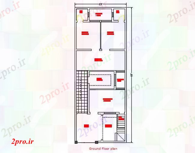 دانلود نقشه مسکونی ، ویلایی ، آپارتمان طرحی خانه 23x60 7 در 18 متر (کد59135)