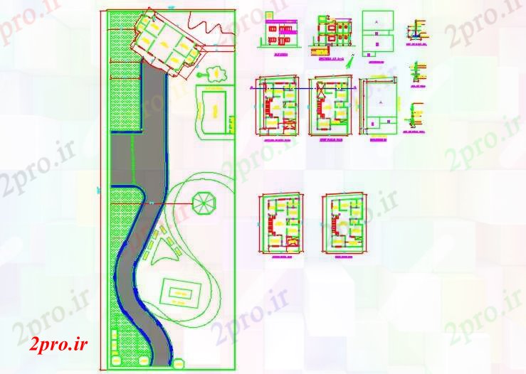 دانلود نقشه مسکونی ، ویلایی ، آپارتمان خانه مشاهیر 9 در 16 متر (کد59149)
