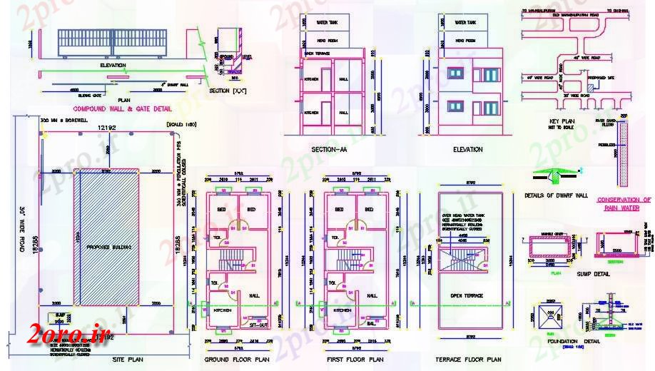 دانلود نقشه جزئیات معماری جزئیات برنامه ریزی خانه (کد59159)