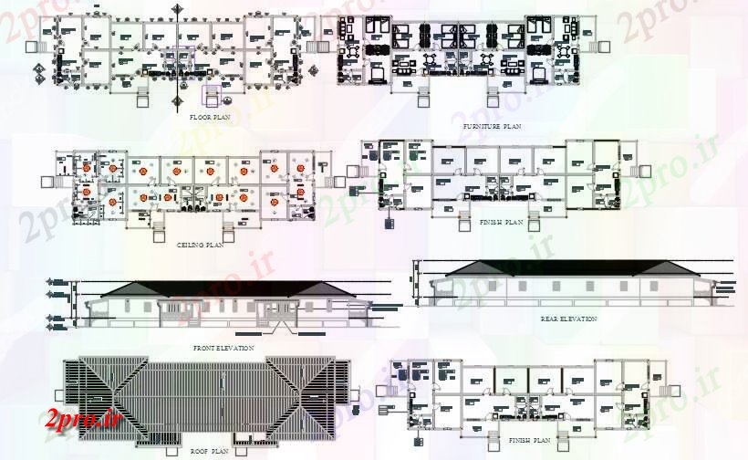 دانلود نقشه مسکونی ، ویلایی ، آپارتمان برنامه های خانه 9 در 32 متر (کد59160)