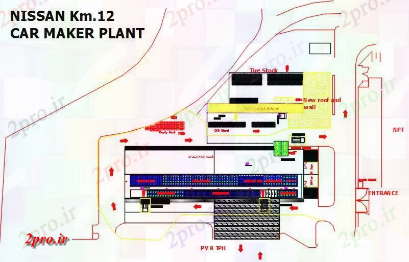 دانلود نقشه کارخانه صنعتی  ، کارگاه نیسان کارخانه خودرو ساز (کد59163)