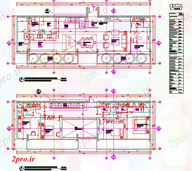 دانلود نقشه خانه های کوچک ، نگهبانی ، سازمانی - جزئیات نما پنت هاوس 8 در 22 متر (کد59206)