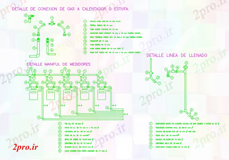دانلود نقشه جزئیات ساخت و ساز جزئیات یک متر گاز (کد59251)