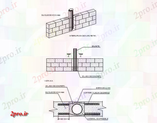 دانلود نقشه جزئیات ساخت و ساز راه حل از دامنه های پر باران و یا بهداشتی (کد59288)