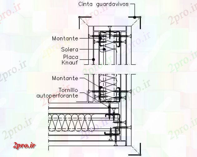 دانلود نقشه جزئیات ساخت و ساز بلوک گچ میدان (کد59297)