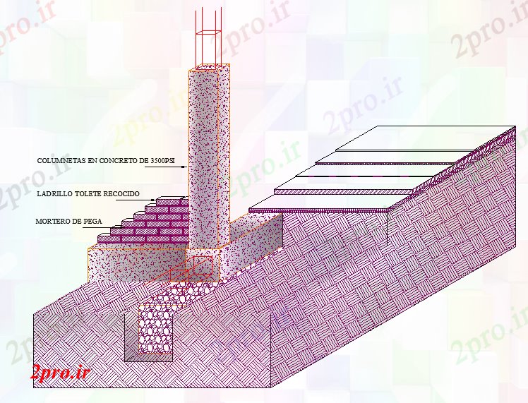 دانلود نقشه جزئیات ساخت و ساز جزئیات پرتو و ستون های زنجیره ای (کد59337)