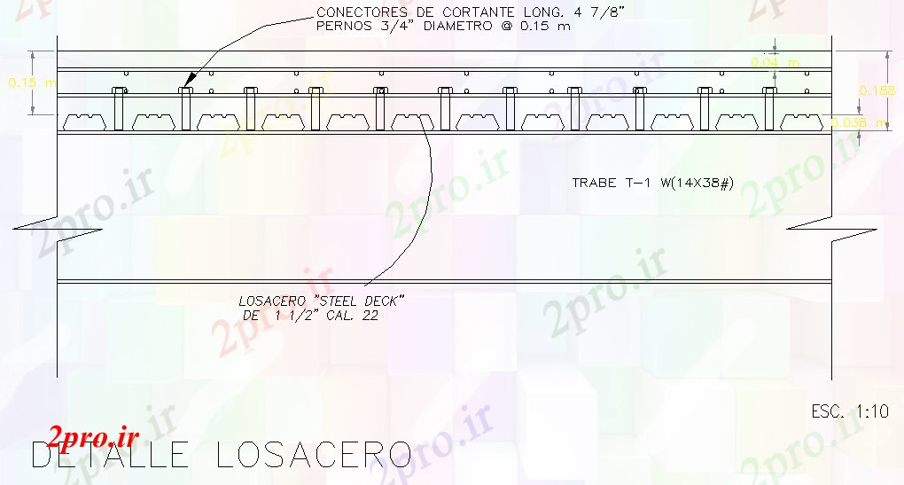 دانلود نقشه جزئیات ساخت و ساز جزئیات CERO از Losa (کد59341)