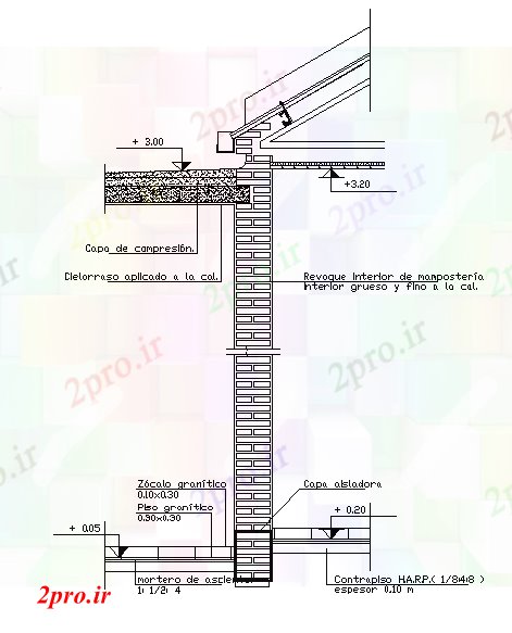 دانلود نقشه جزئیات ساخت و ساز اتصال سقف Mettalic و دال (کد59345)