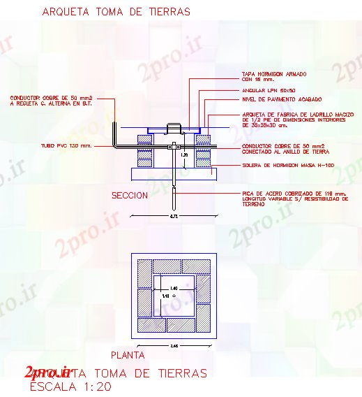 دانلود نقشه جزئیات ساخت و ساز اتصال دوربین زمین نشیمن طراحی (کد59348)