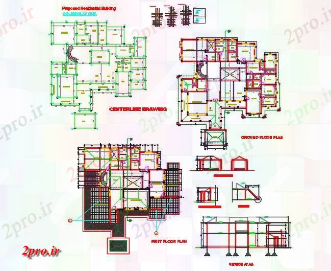 دانلود نقشه مسکونی ، ویلایی ، آپارتمان Kayamkulam خیابان خانه 29 در 34 متر (کد59363)