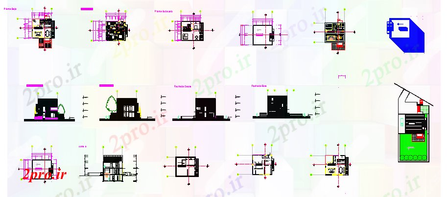 دانلود نقشه مسکونی ، ویلایی ، آپارتمان پروژه Casahampden 11 در 11 متر (کد59370)
