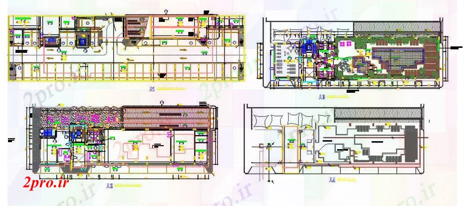 دانلود نقشه باشگاه طرحی های طبقه خانه باشگاه 22 در 81 متر (کد59371)