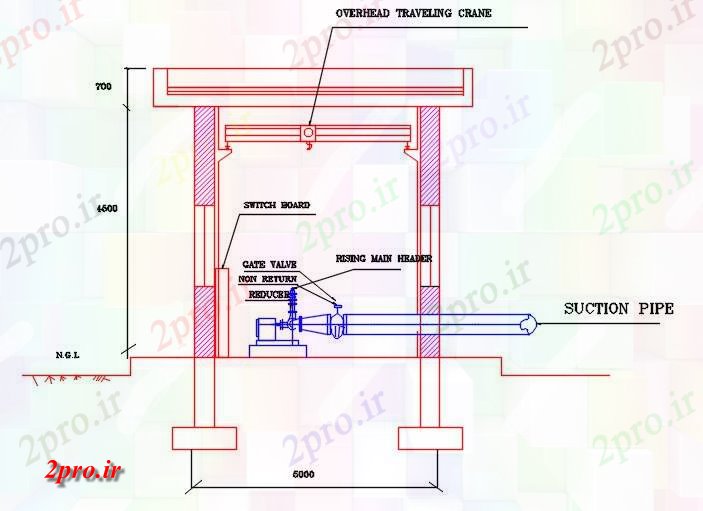 دانلود نقشه کارخانه صنعتی  ، کارگاه پمپاژ خانه (کد59388)