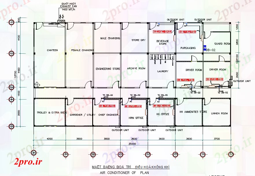 دانلود نقشه ساختمان اداری - تجاری - صنعتی خانه کارکنان 13 در 25 متر (کد59393)