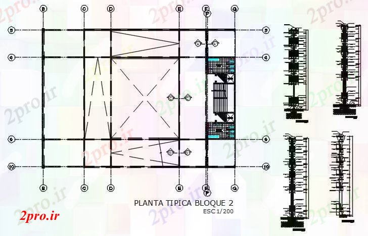 دانلود نقشه جزئیات معماری بلوک رمپ (کد59443)