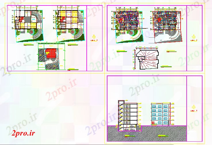 دانلود نقشه مسکونی ، ویلایی ، آپارتمان طراحی معماری 16 در 19 متر (کد59497)